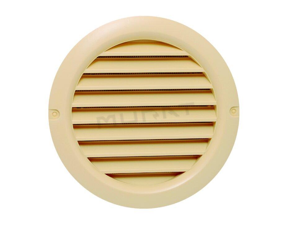 FN-MV 125bVs beige Mriežka plastová béžová, kruhová s nástavcom fí 12,5cm