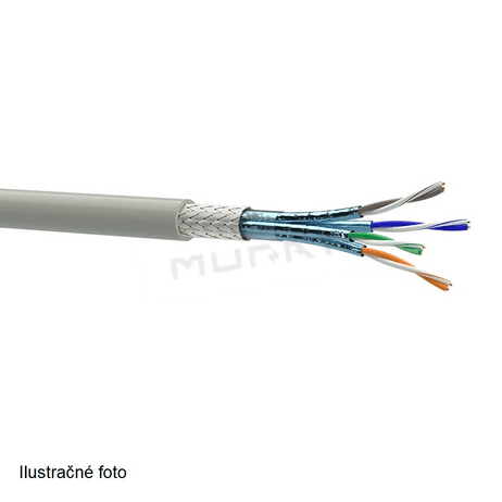 LAN kábel, Cat. 7, S/FTP, 4x2x0,57, drôt, 600MHz, LSOH, fial., 7935041 (OK-NET)