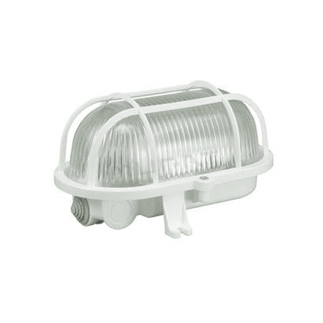 Svietidlo 1x 100W IP44 D.3155 biele oval plastová mriežka