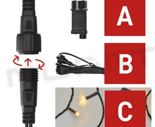 Svietidlo LED VIANOČNÉ- reťaz spojovacia Standard D1AW01 10m IP44 teplá biela