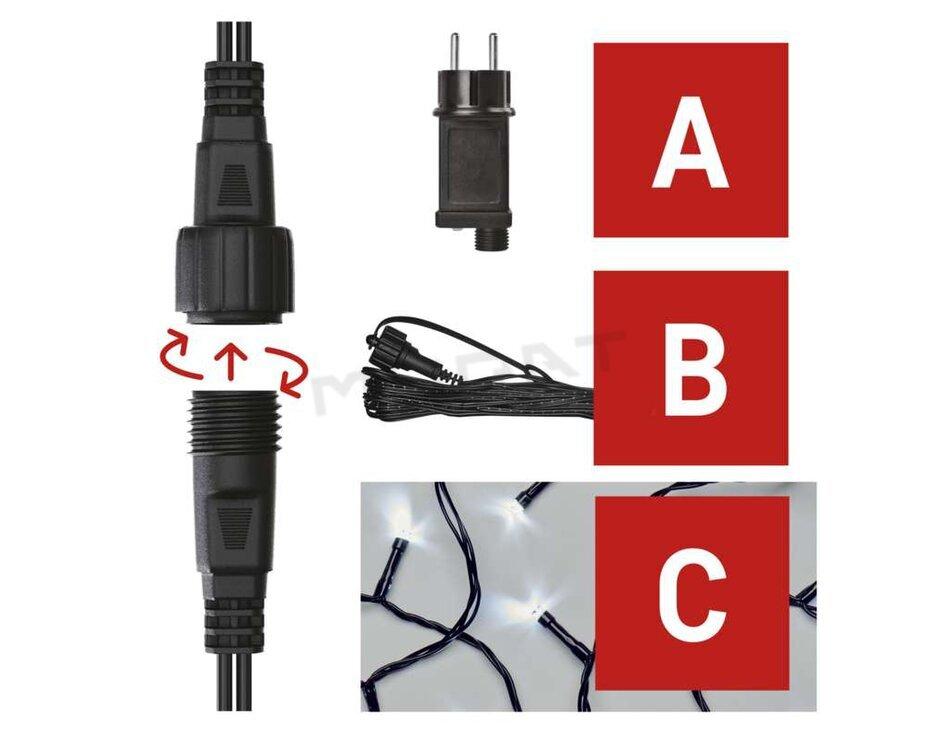 Svietidlo LED VIANOČNÉ- reťaz spojovacia Standard D1AC01 10m IP44 studená biela