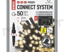 Svietidlo LED VIANOČNÉ- reťaz spojovacia Profi D2CW01 čierna–cencúle 3m, tep.b.