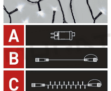 Svietidlo LED VIANOČNÉ- reťaz spojovacia Standard D1AC01 10m IP44 studená biela