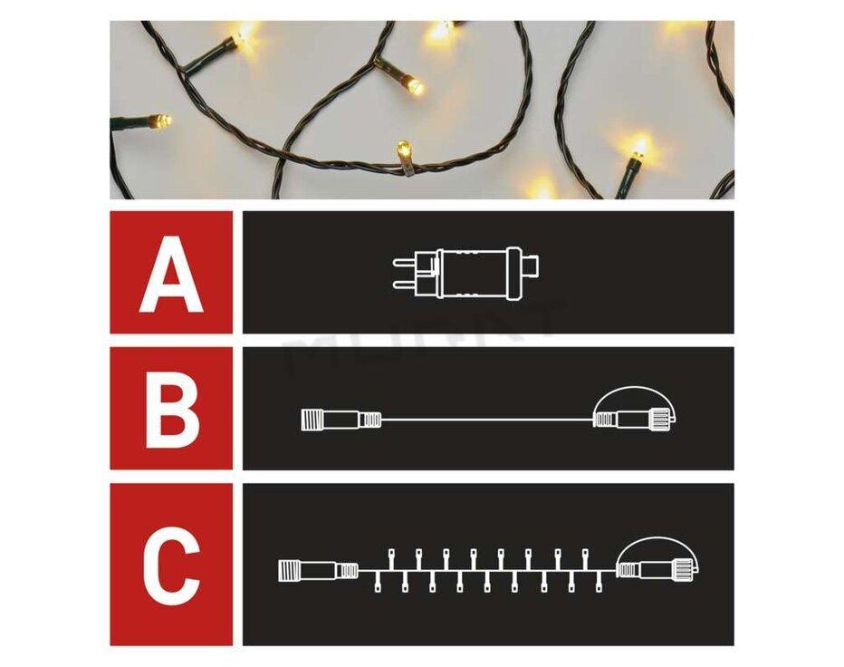 Svietidlo LED VIANOČNÉ- reťaz spojovacia Standard D1AW01 10m IP44 teplá biela