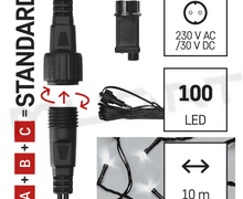 Svietidlo LED VIANOČNÉ- reťaz spojovacia Standard D1AC01 10m IP44 studená biela