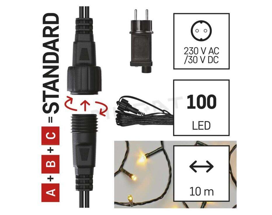 Svietidlo LED VIANOČNÉ- reťaz spojovacia Standard D1AW01 10m IP44 teplá biela