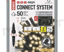 Svietidlo LED VIANOČNÉ- reťaz spojovacia Profi D2CW03 preblik. cencúle 3m tep.b.