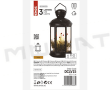 Svietidlo LED VIANOČNÉ- lampáš čierny so svieč DCLV15 35,5cm 3xC, vnút vintage