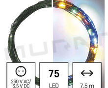 Svietidlo LED VIANOČNÉ- reťaz nano zelená D3AM02 7,5m von/vnút, multicolor, čas