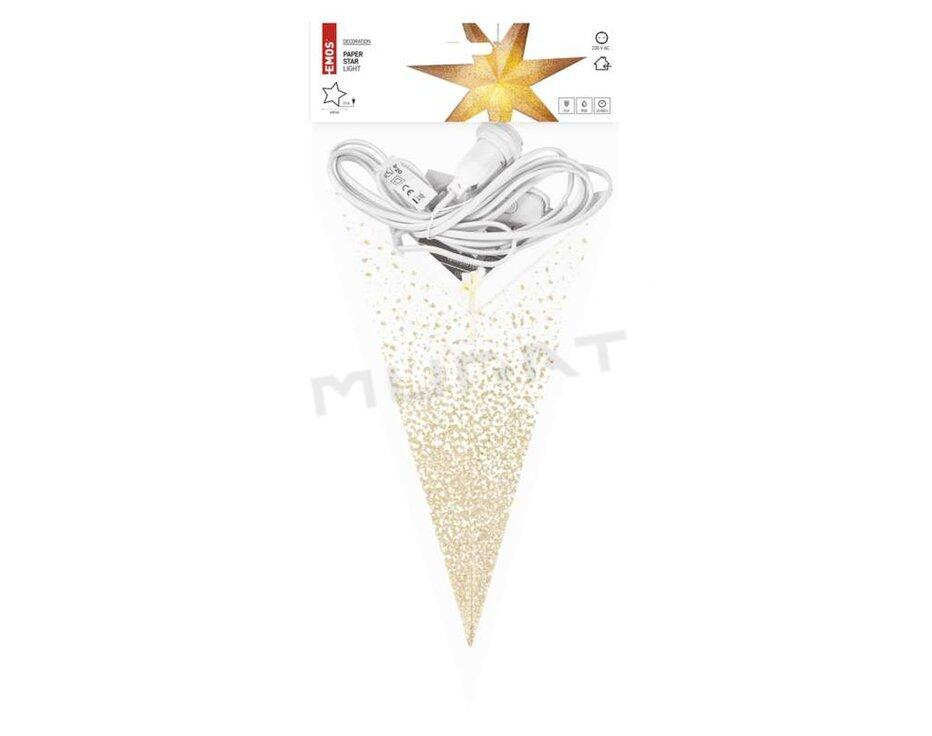 Svietidlo LED VIANOČNÉ- DCAZ07 hviezda papierová so striebor. trblietkami 60cm