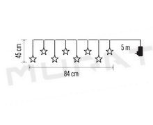 Svietidlo LED VIANOČNÉ- DCGW02 záves–hviezdy 45x84cm vnút. teplá biela