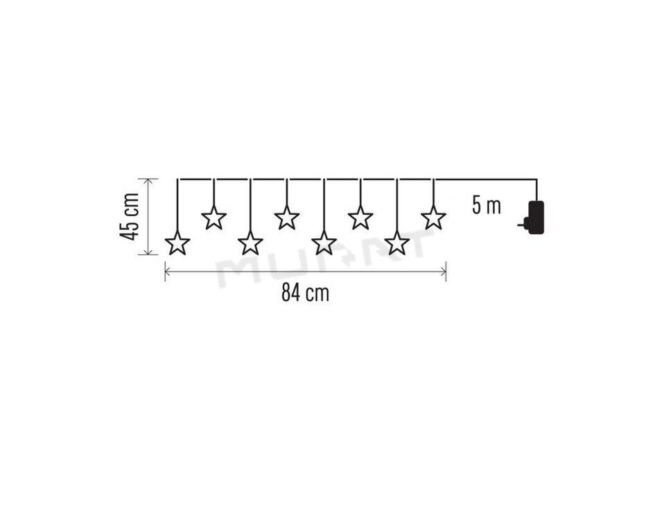 Svietidlo LED VIANOČNÉ- DCGW02 záves–hviezdy 45x84cm vnút. teplá biela