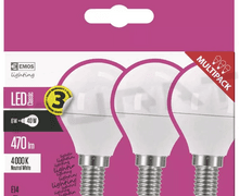 Žiarovka LED  E14 230V  6,0W 4100K Globe mini ZQ1221.3 (bal. 3ks)
