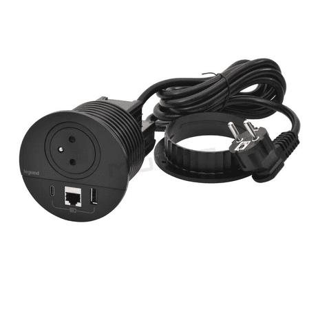 Incara zásuvková jednotka DISQ80 2P+T USB A+C RJ45 ČIERNA 654702