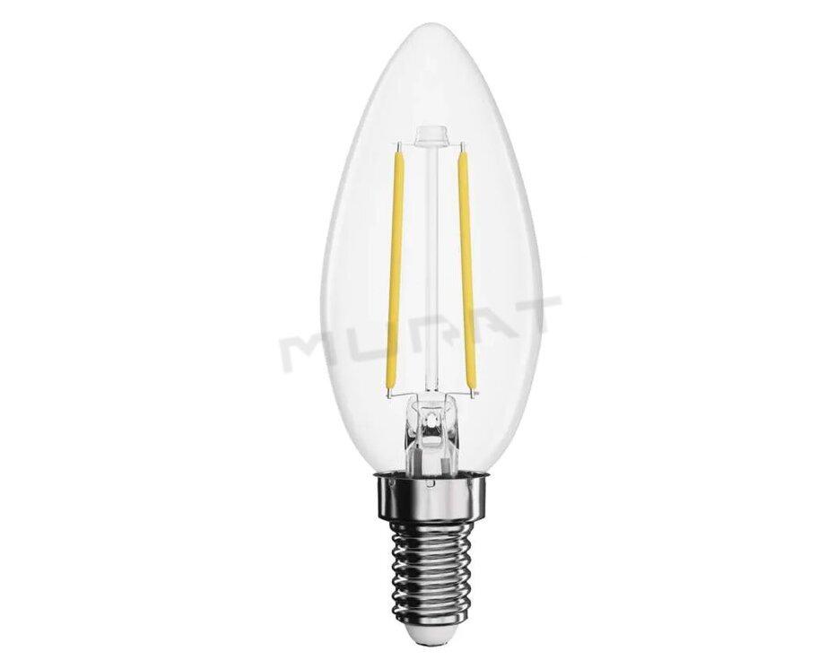 Žiarovka LED  E14 230V  1,8W Filament 250lm sviečka teplá biela 2700K ZF3200