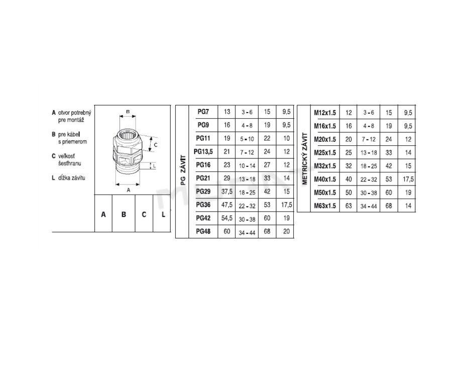 Vyvodka PG  7 805.3340 s maticou