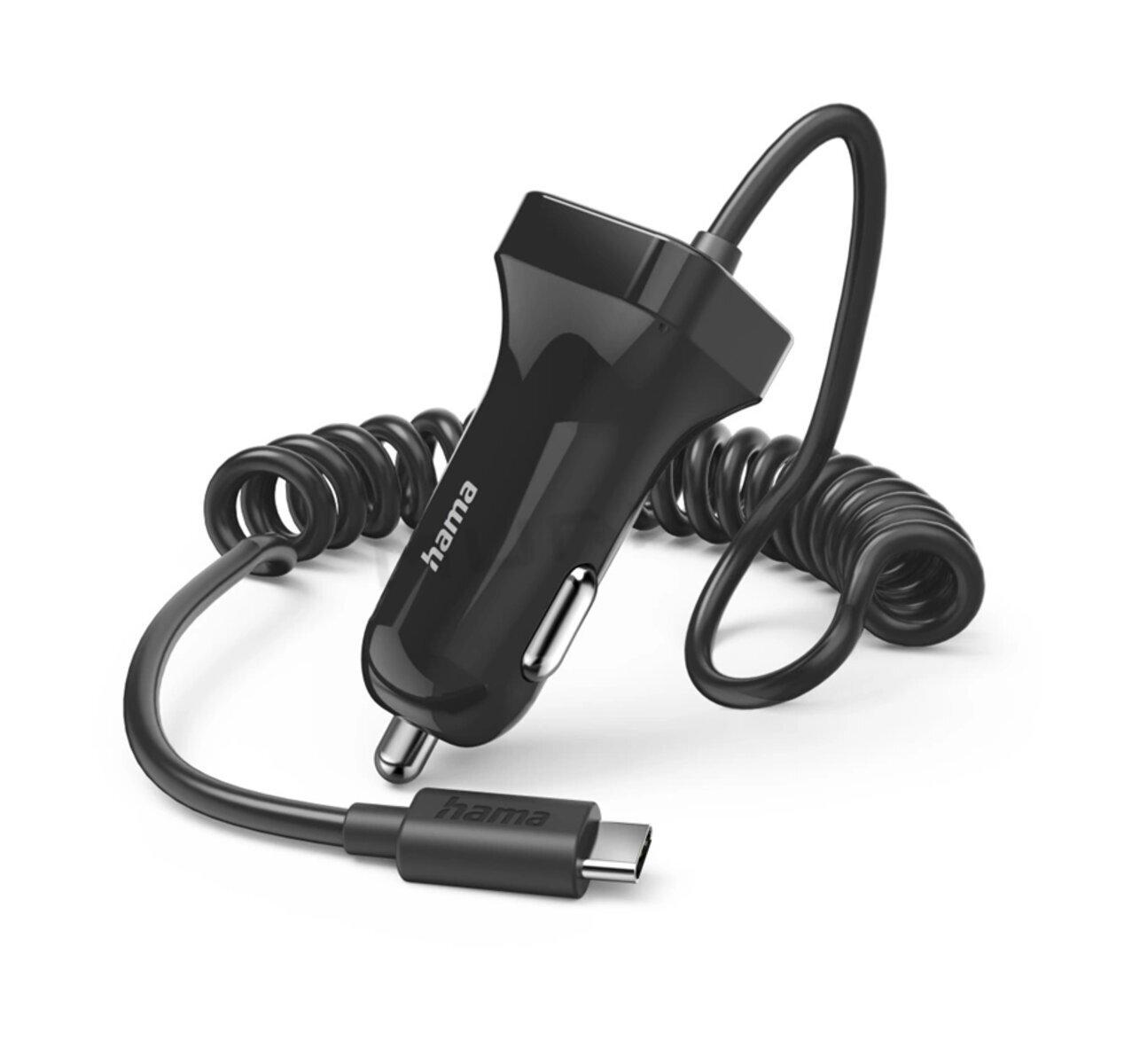 Hama 201609 nabíjačka do vozidla s káblom, USB-C, 2,4 A, 1 m