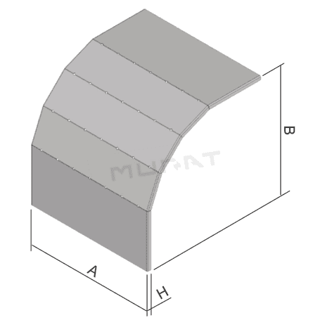 Žlab veko koleno vonkajšie 125/ 50 MARS NVKO 90X50X125 F